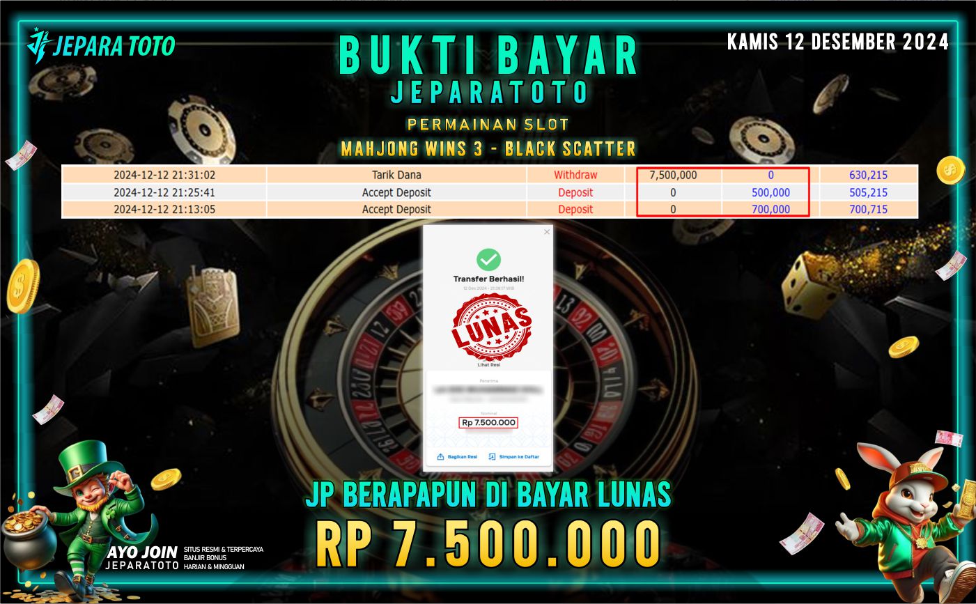 BUKTI KEMENANGAN SLOT MAHJONG WINS 3 – BLACK SCATTER MEMBER JEPARATOTO