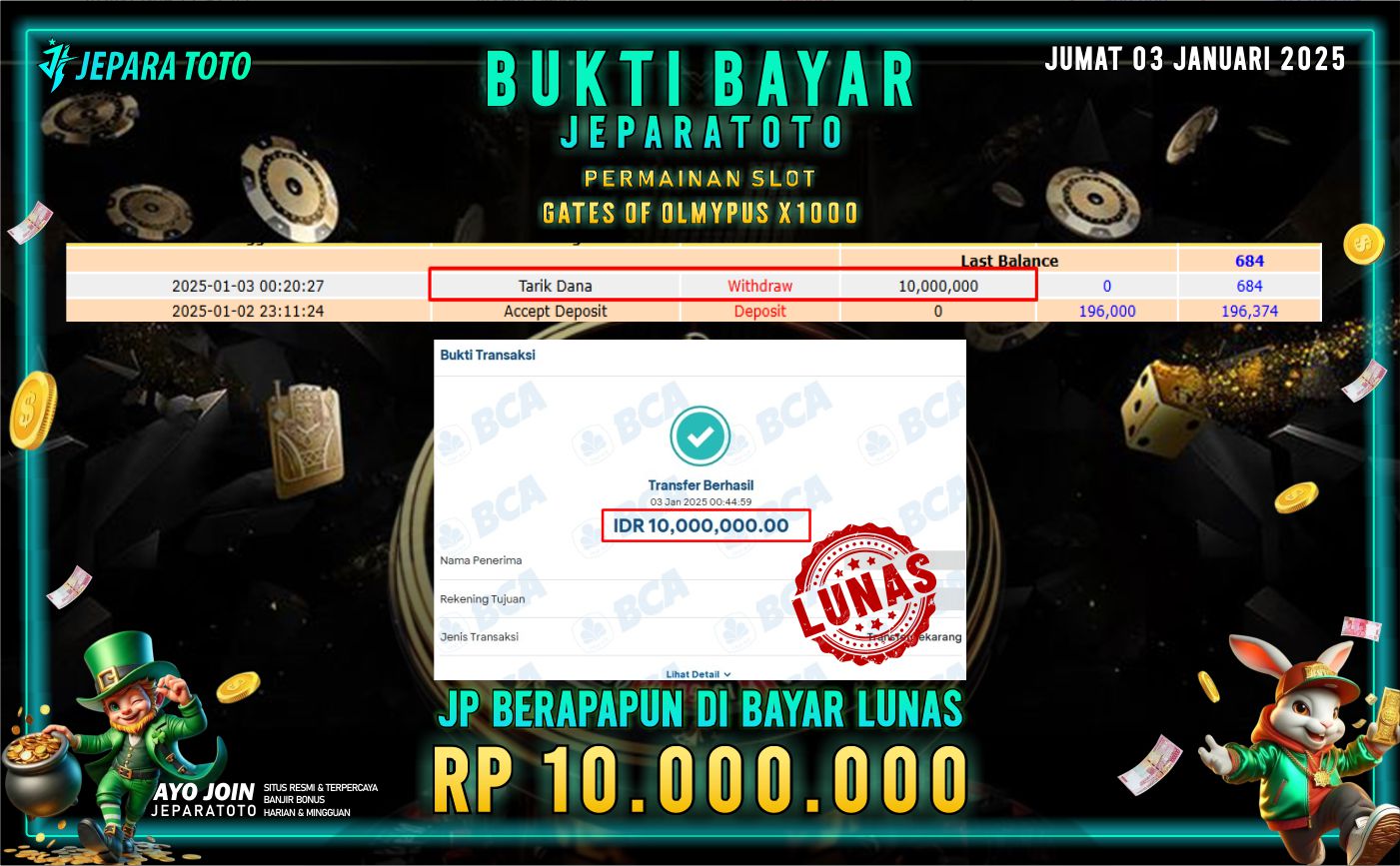 BUKTI KEMENANGAN SLOT GATES OF OLYMPUS X1000 MEMBER JEPARATOTO