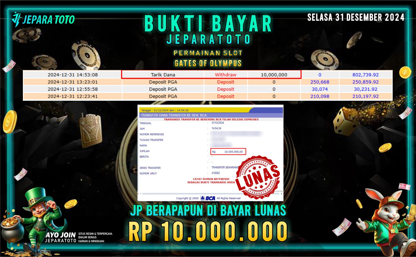 BUKTI KEMENANGAN SLOT GATES OF OLYMPUS MEMBER JEPARATOTO