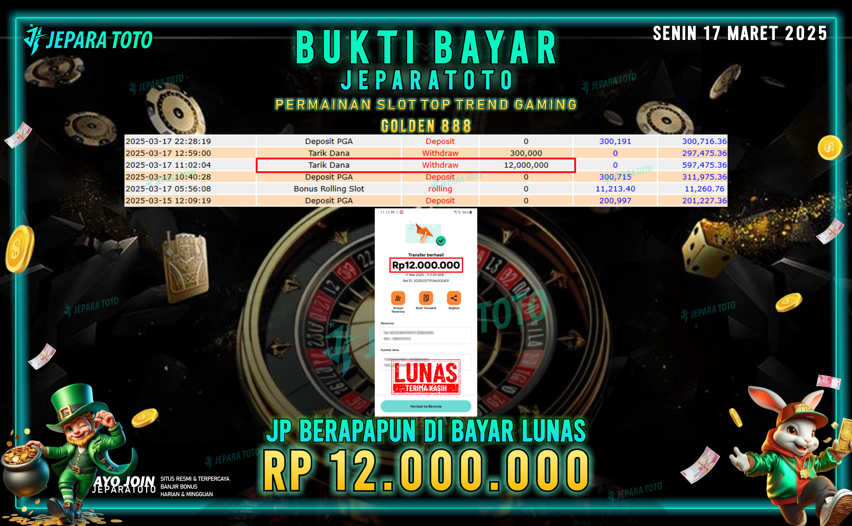 BUKTI KEMENANGAN MEMBER JEPARATOTO SLOT TOP TREND GAMING | GAME GOLDEN 888