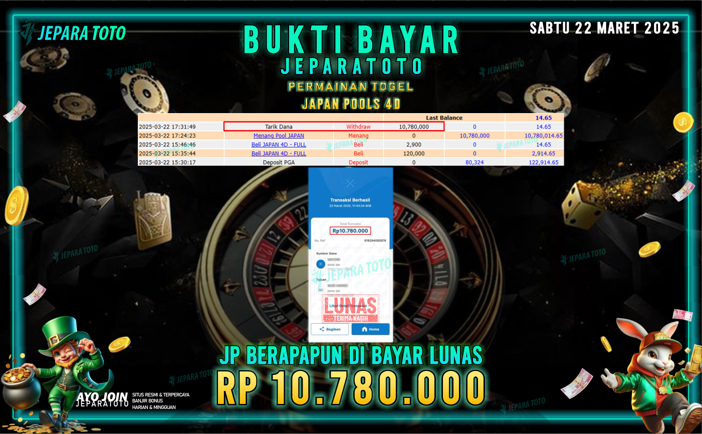 BUKTI KEMENANGAN TOGEL MEMBER JEPARATOTO | JAPAN POOLS 4D