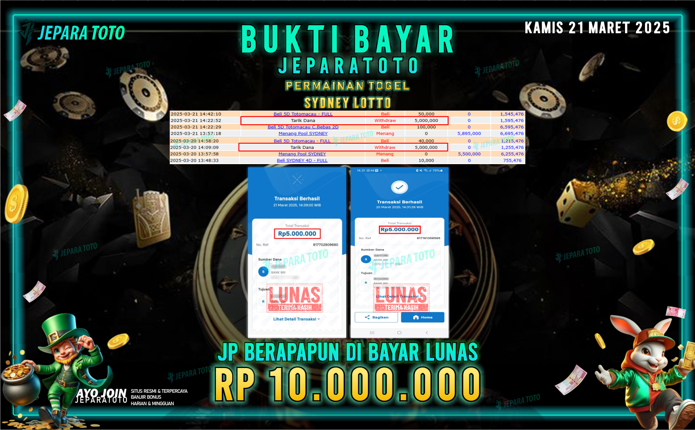 BUKTI KEMENANGAN TOGEL MEMBER JEPARATOTO | SYDNEY LOTTO