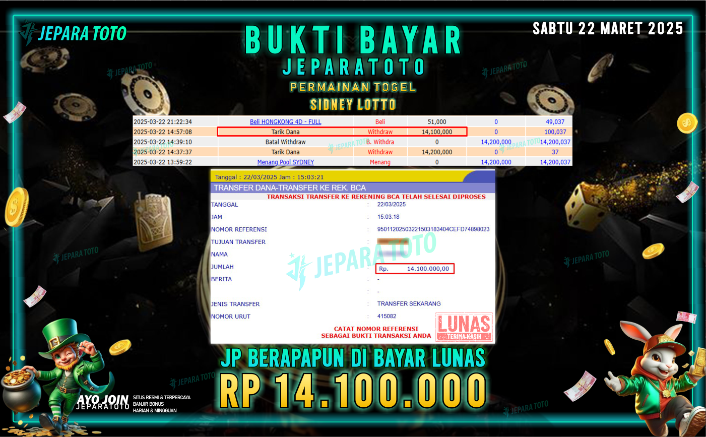 BUKTI KEMENANGAN TOGEL MEMBER JEPARATOTO | SYDNEY LOTTO