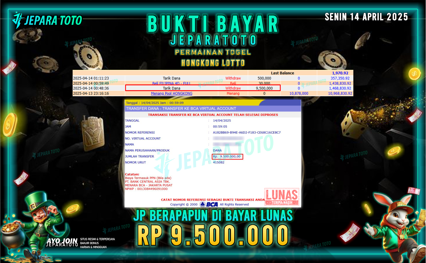 BUKTI KEMENANGAN TOGEL MEMBER JEPARATOTO | HONGKONG LOTTO