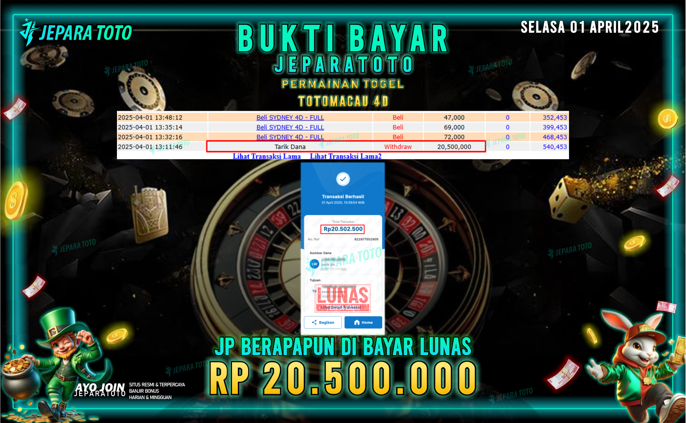 BUKTI KEMENANGAN TOGEL MEMBER JEPARATOTO | TOTOMACAU 4D