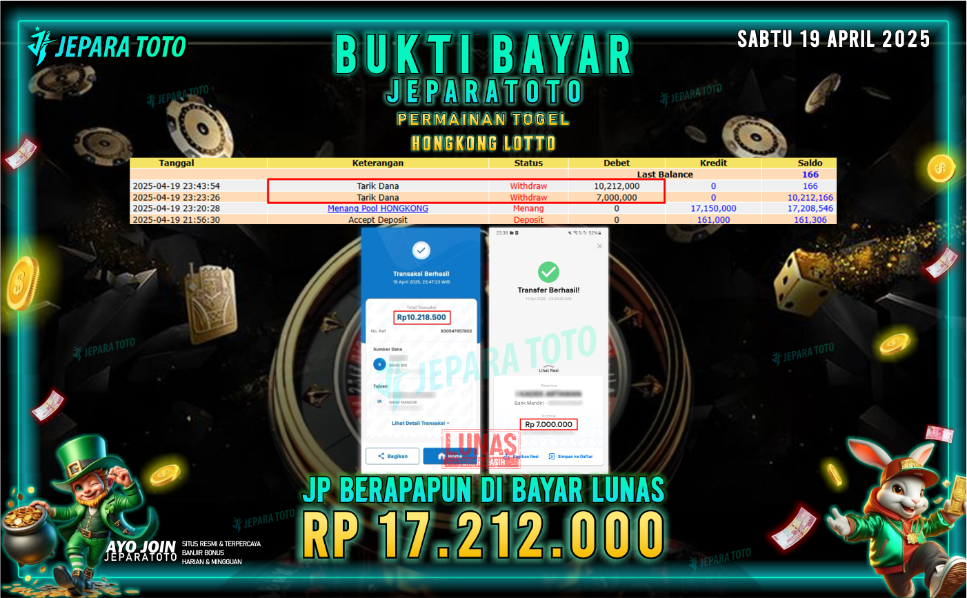 BUKTI KEMENANGAN TOGEL MEMBER JEPARATOTO | HONGKONG LOTTO